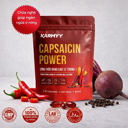 Hỗ trợ mạch máu nâng cao với viên nang mềm Karmyy Capsaicin